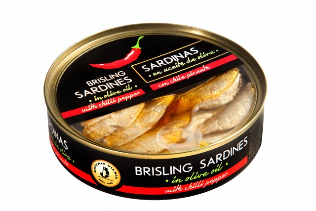 Sardine brisling în ulei de măsline cu chilli 160g