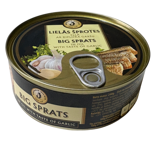 Sprot afumat in ulei cu usturoi (eo)